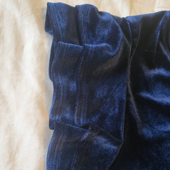 Velvet Navy Ruffle top - Picture 4 of 5